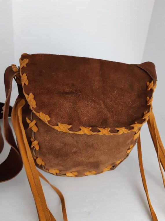 1970s Vintage Suede Fringe Bag