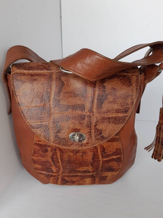 1980s Vintage leather Brown Shoulder/Crossbody Bag