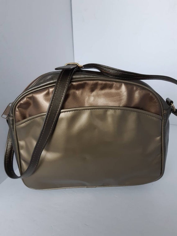 1990s Canadian Made Metalic Leather Shoulder Bag Gem