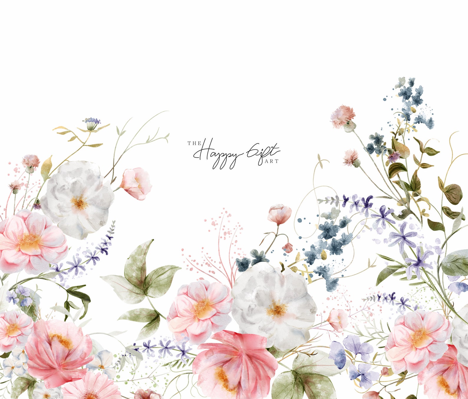 Wild Floral Watercolor Clipart - Watercolor Flowers - Spring Flower ...