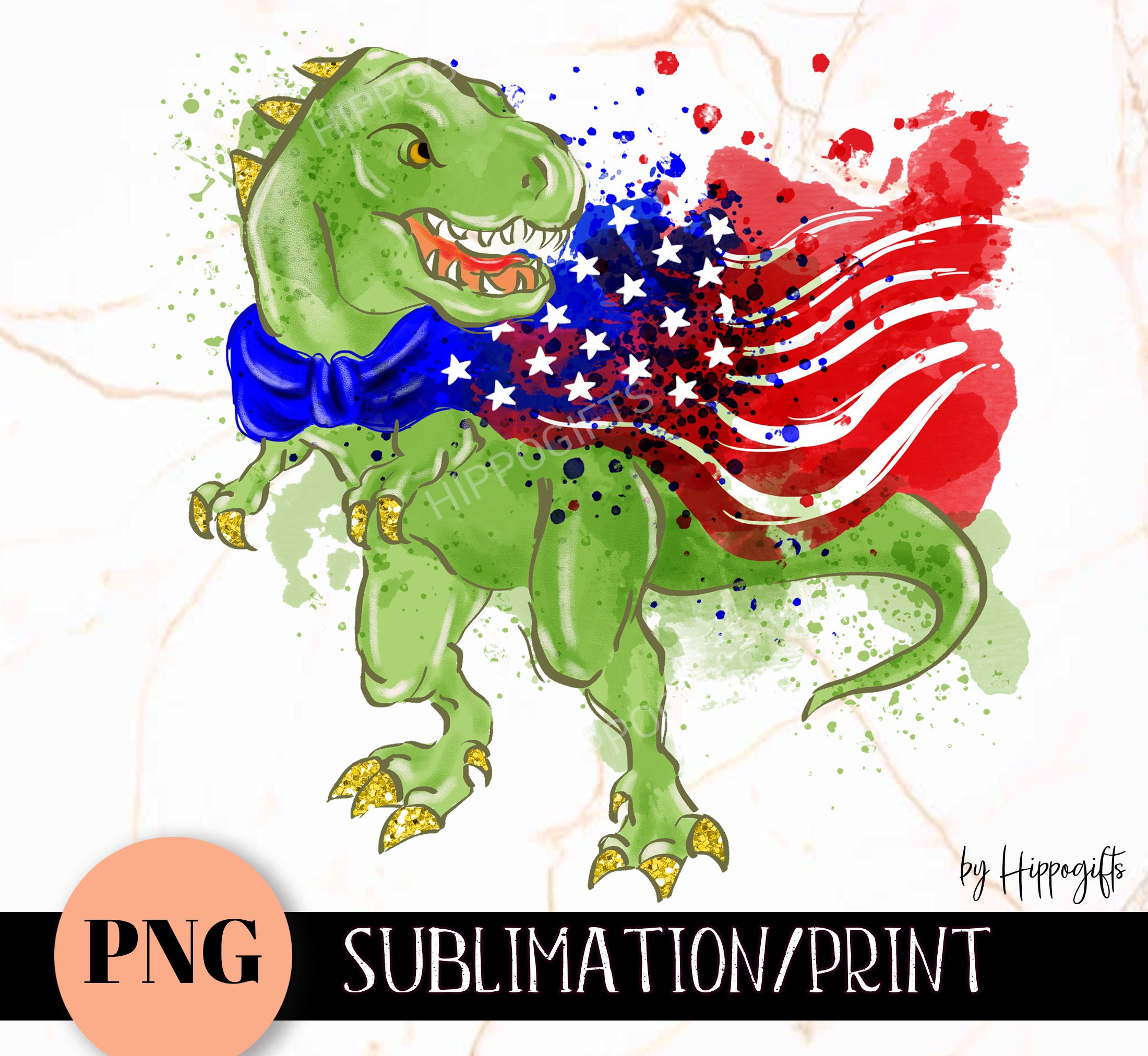 Patriotic dinosaur4th of july png digital sublimation  etsy