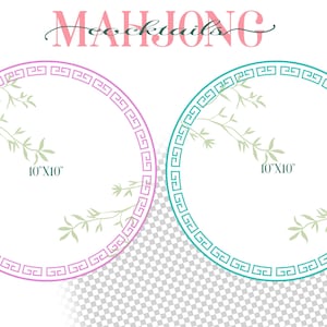 Watercolor Mahjong clipart - Mahjong cocktails clipart - Mahjong cocktail napkin design PNG digital download - Mahjong tiles Cheers bird bam image 8