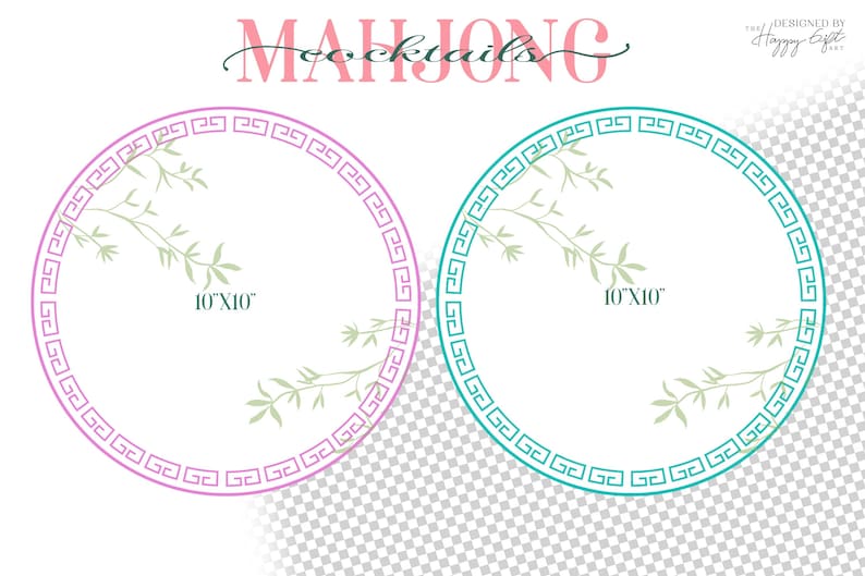 Watercolor Mahjong clipart - Mahjong cocktails clipart - Mahjong cocktail napkin design PNG digital download - Mahjong tiles Cheers bird bam image 8