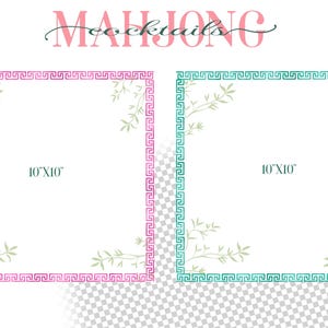 Watercolor Mahjong clipart - Mahjong cocktails clipart - Mahjong cocktail napkin design PNG digital download - Mahjong tiles Cheers bird bam image 7