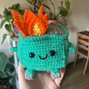 PATTERN ONLY- Crochet dumpster fire, amigurumi dumpster fire, cute dumpster fire, now with tons of pictures!