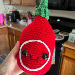 PATTERN ONLY- Crochet Sriracha pattern, crochet hot sauce pattern, amigurumi hot sauce pattern, amigurumi sriracha bottle, cute crochet