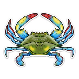 Chesapeake Bay Blue Crab Sticker Decal - 20% flows back into local watersheds!