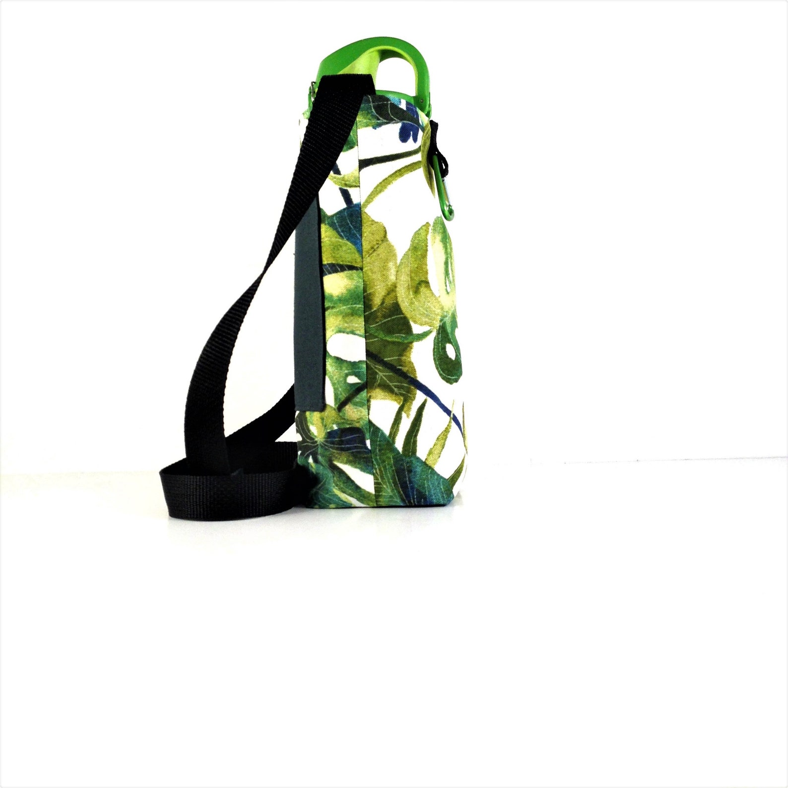Crossbody Water Bottle Carrier Cell Phone Pocket Botanical Etsy