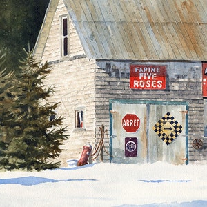 Carte de Noël, aquarelle, Christmas card, watercolor
