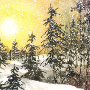No 22, Carte de vœux, aquarelle, watercolor