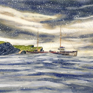 No 32, Carte de vœux, aquarelle, watercolor