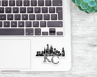 Kansas City Skyline Sticker | KC Proud| Tumbler Decal | Laptop Decal |Kansas City Gift | Kc | Arrowhead | Kc Mom | Weatherproof