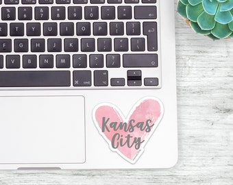 Kansas City Sticker Pink Kansas City Heart Sticker Weatherproof Tumbler Decal Laptop Sticker Decal Cute Kansas City Gift Kc Love Kansas City