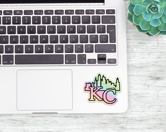 Holographic KC Skyline Sticker | KC Proud| Tumbler Decal | Laptop Decal |Kansas City Gift | Kc Skyline | LIV 2020 | Champions | Weatherproof