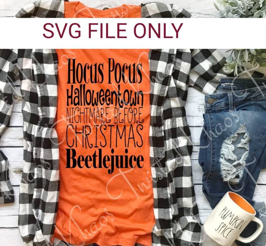 Download Free Hocus Pocus Halloweentown Nightmare Before Christmas Etsy SVG DXF Cut File