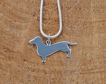 Dachshund Sausage Dog Pendant Necklace - Handmade Sterling Silver Dog jewelry - Cute Animal jewelry - Dog Jewelry - Sausage dog jewelry
