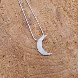 Crescent moon Pendant Handmade Sterling Silver -  Pagan Wicca Witch Moon jewelry - Celestial Astronomy, Horoscope jewelry, Moon Pendant.