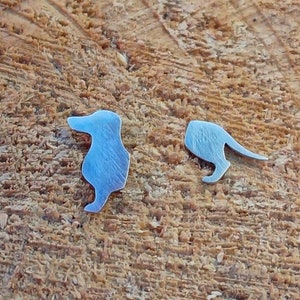 Dachshund Earrings Sausage Dog Studs - Handmade Sterling Silver - Dog jewelry - Cute Animal jewelry - Dog Earrings, Quirky Pet Earrings