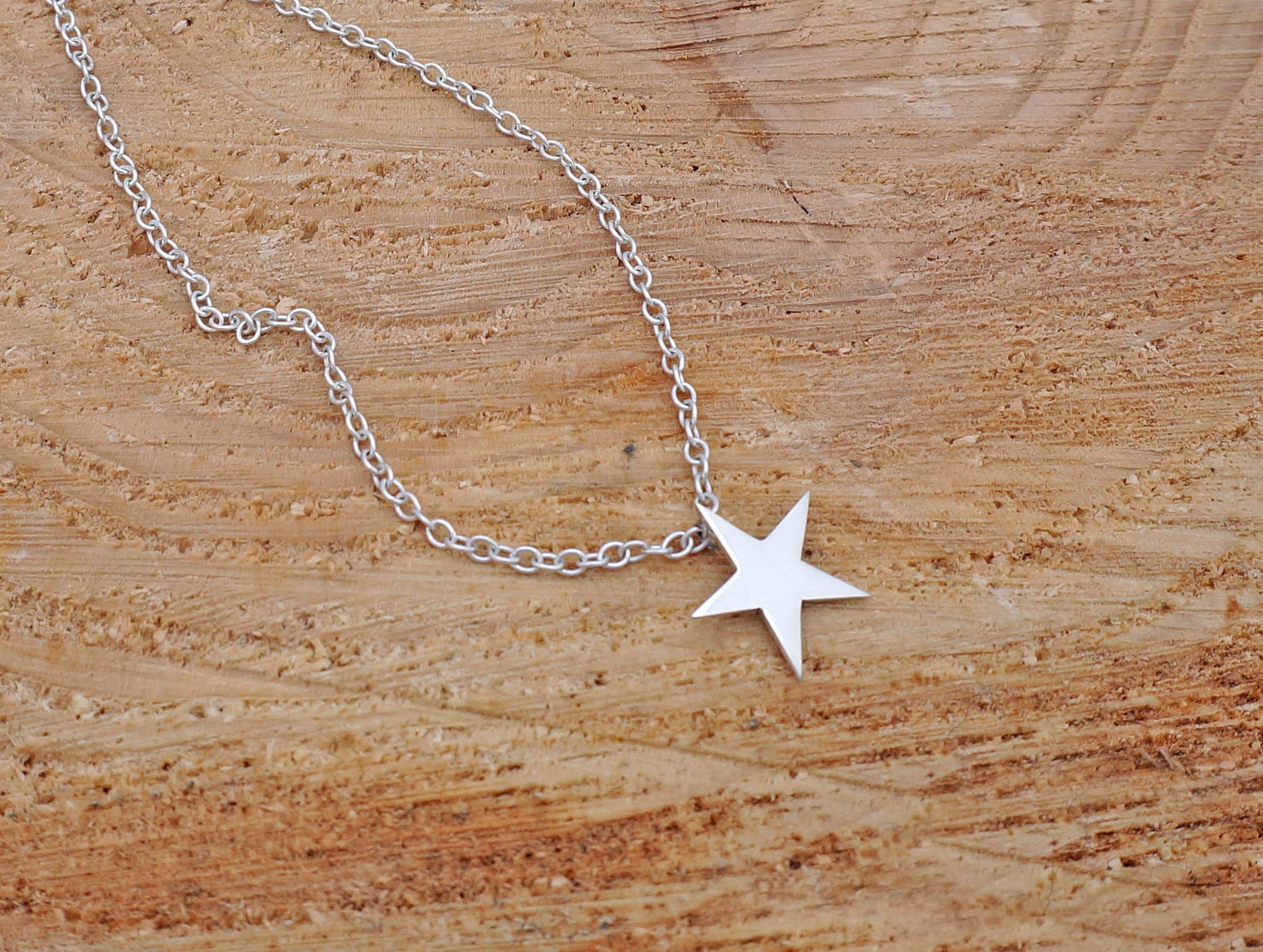 Three Star Necklace, Handmade Sterling Silver, Star Jewelry