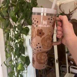 Neutral Handpainted Tumblers Stanleys 40oz