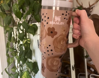 Neutral Handpainted Tumblers Stanleys 40oz