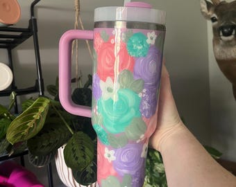 Handpainted Tumblers Unbranded Stanley style 30oz