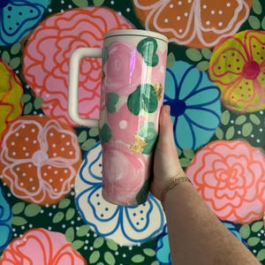 READY TO SHIP Handpainted Tumbler Unbranded Hydrojug style 40oz Spillproof