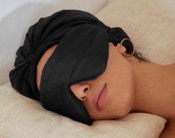 100% Mulberry Silk Plush Padded Eye Mask for Sleep and Travel, Size-Adjustable | Handcrafted in USA