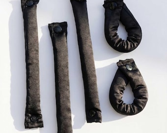 Rulos de seda morera con relleno de algodón natural / Juego de 5 piezas para hacer rizos y moños sin calor / Hechos a mano en EE. UU.