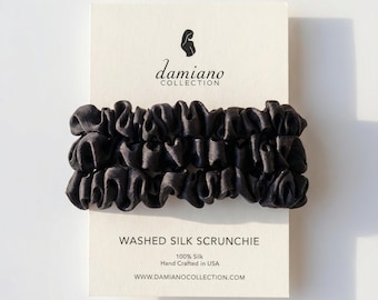 Washed Mulberry Silk Scrunchie Set | Hand Crafted in USA