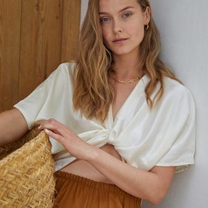 Washed Silk Wrap Blouse | Hand Crafted in USA