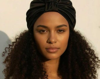 Double Lined Washed Mulberry Silk Hair Turban For Sleep | Size Adjustable, Machine Washable, Handmade in USA