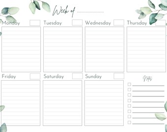 weekly planner printable etsy