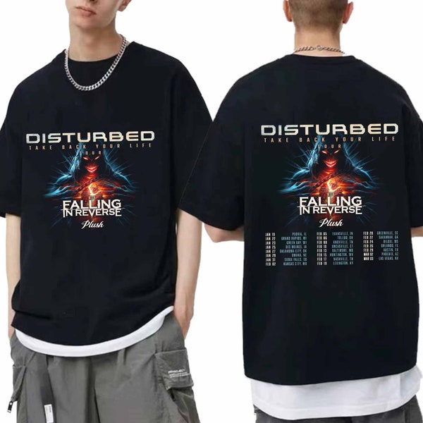 Disturbed 2024 Tour PNG,  Falling In Reverse and Plush Png, Disturbed Band Fan PNG, Disturbed 2024 Concert Png, Digital Download