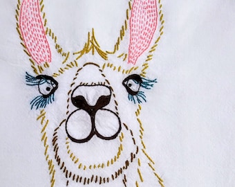 Llama Digital Hand Embroidery Pattern by Starla Joy Instant Download