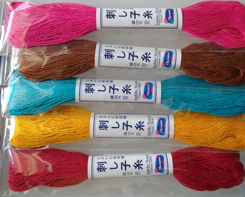24 Colors Japanese Sashiko Threads 100% Cotton image 8