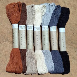 Earthy Natural Japanese Sashiko Thread Pack 7 Colors