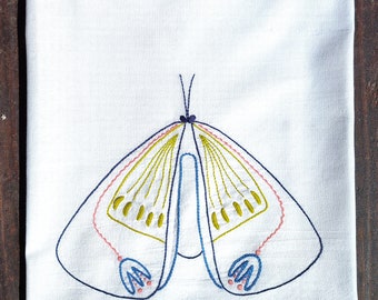 Modern Moth Embroidery Sampler Stick-On Pattern