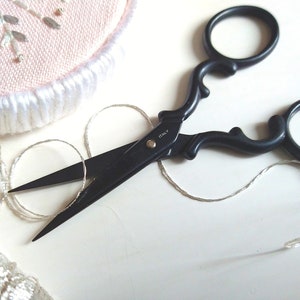 Italian Black Embroidery Scissors European Design Made in Italy
