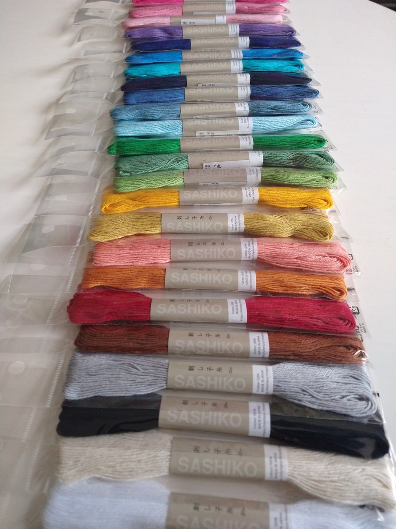 24 Colors Japanese Sashiko Threads 100% Cotton image 5