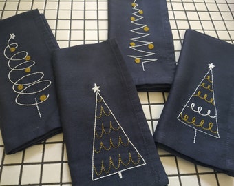 8 Big Modern Christmas Trees Embroidery Pattern & Instructions Digital Download