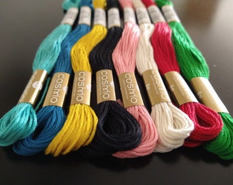 Juego de hilos de bordar Cosmo: 8 colores navideños