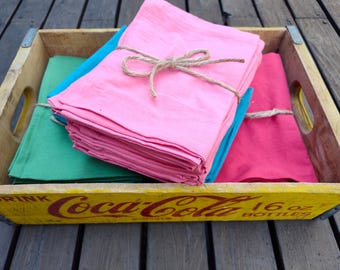 NEW COLORED Flour Sack Tea Towels: Thick 100% Cotton, Embroidery & Applique