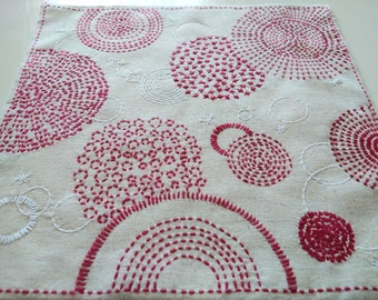 See NEW COLOR Sashiko Kit Pre-Printed Project Optional Threads