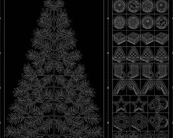 SASHIKO TREE / Hitomezashsi Sashiko Christmas tree with 14