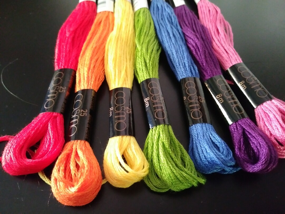 Japanese Floss Rainbow Set Cosmo High Quality 6 Strand Floss Etsy