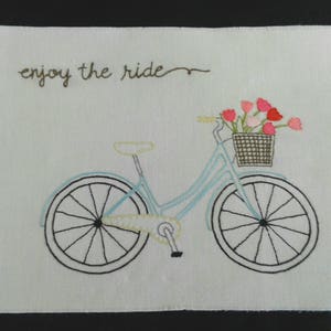 Digital Basket of Flowers Bicycle Embroidery Pattern
