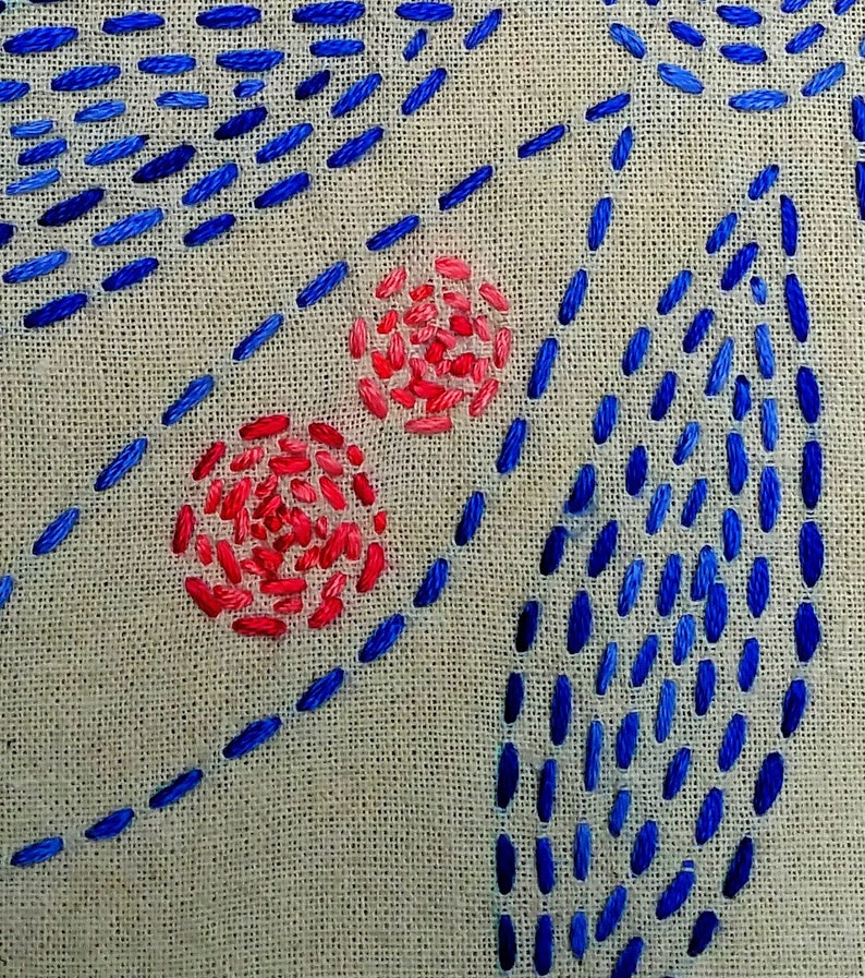 Modern Sashiko Embroidery Tote Bag Kit Embroidery Sewing & Needlecraft