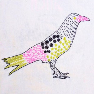 Crow Embroidery Pattern Digital Download image 1