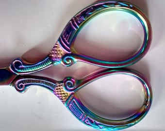 Iridescent Rainbow Embroidery Scissors